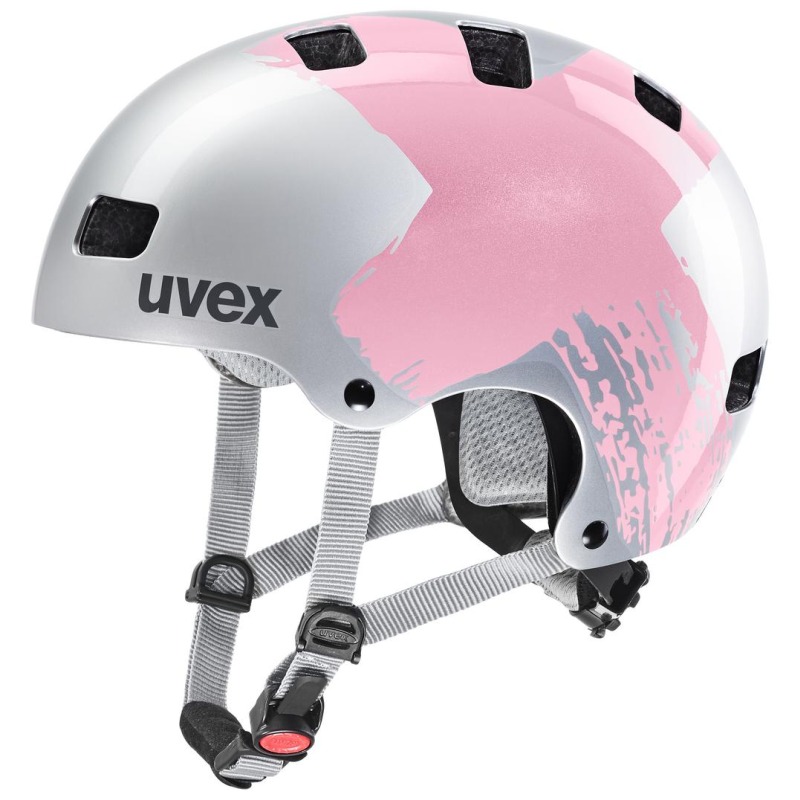 Uvex Kid 3 Kinder BMX Dirt Fahrrad Helm silberfarben/rosa 2025