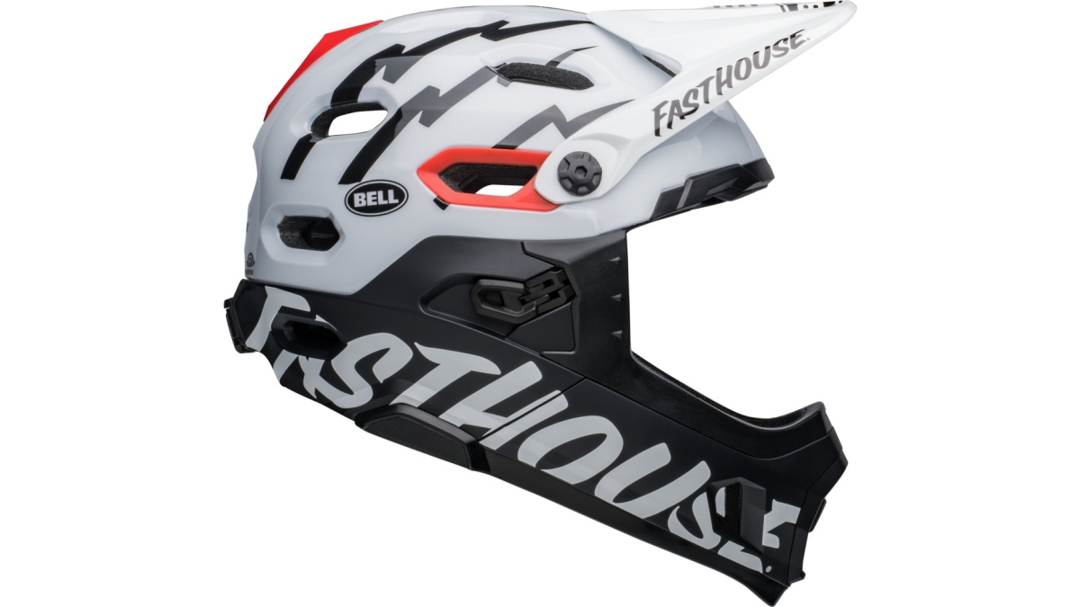 Bell Super DH Spherical Fahrrad Helm Fasthouse matt schwarz/weiß 2025