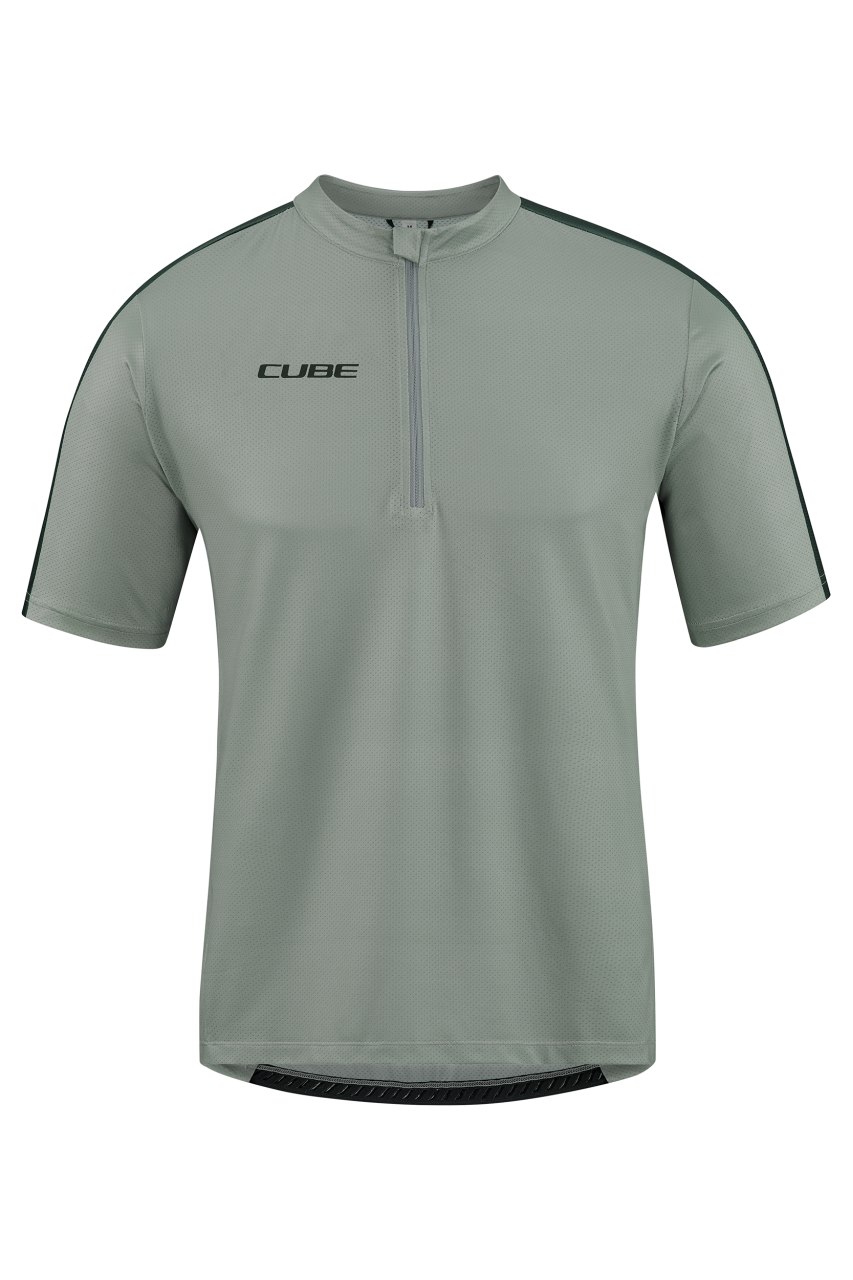 Cube ATX Cmpt Half Zip Fahrrad Trikot kurz grau 2027