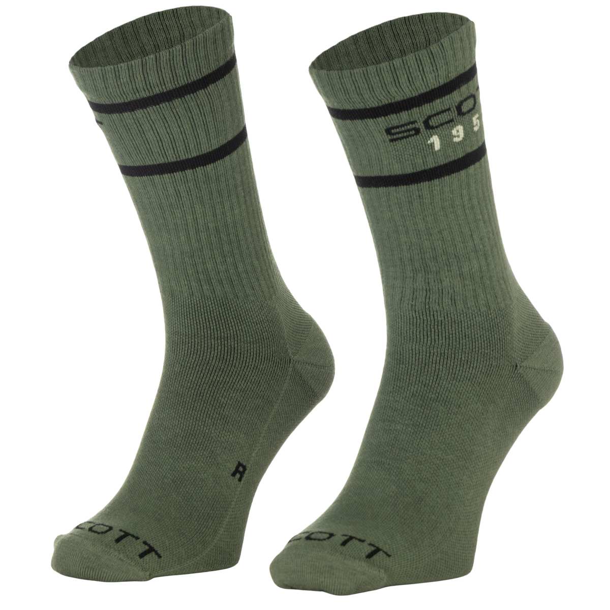 Scott Retro Casual Crew 3er Pack Fahrradsocken grün 2026