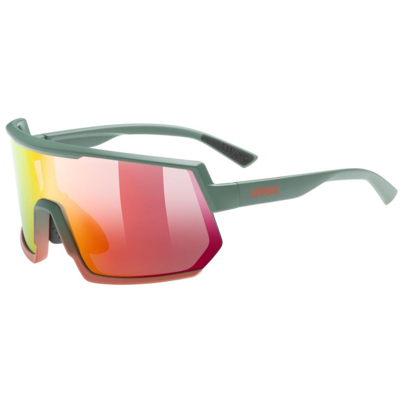 Uvex Sportstyle 235 Sport / Freizeit Brille matt grün/mirror rot