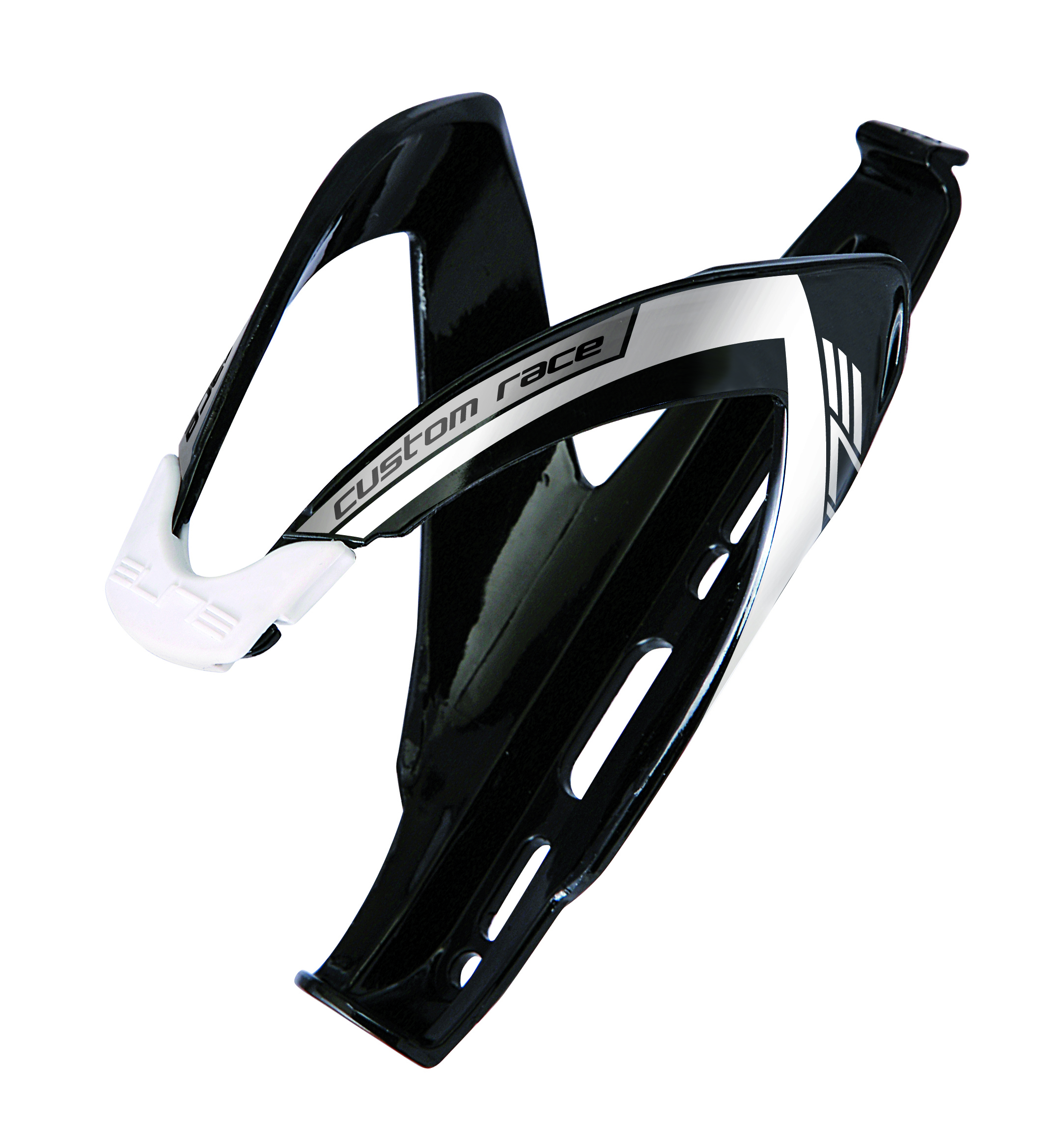 Elite Custom Race Fahrrad Flaschenhalter schwarz/weiß glanz