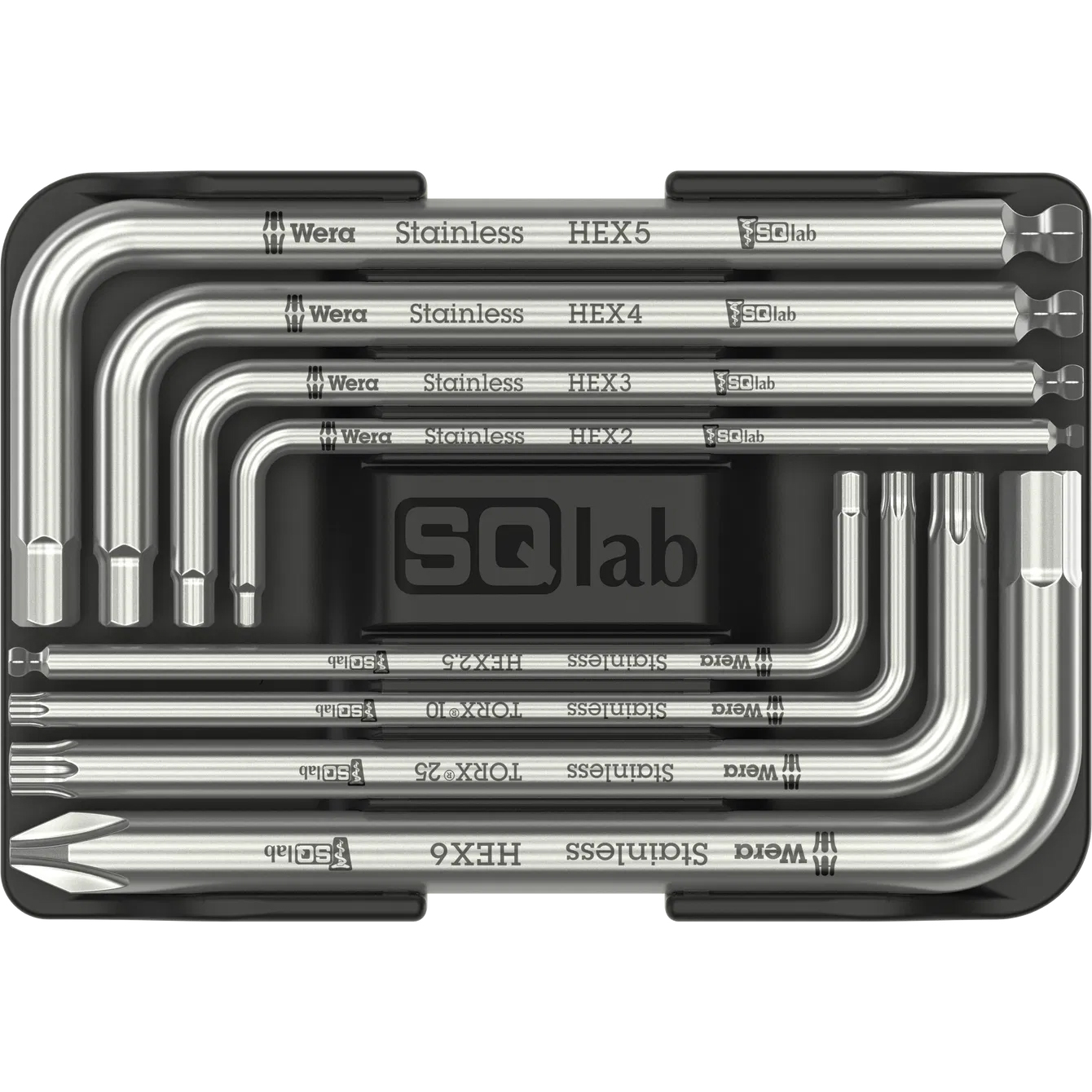 SQLab Nine Key Card Werkzeugset schwarz/seilberfarben