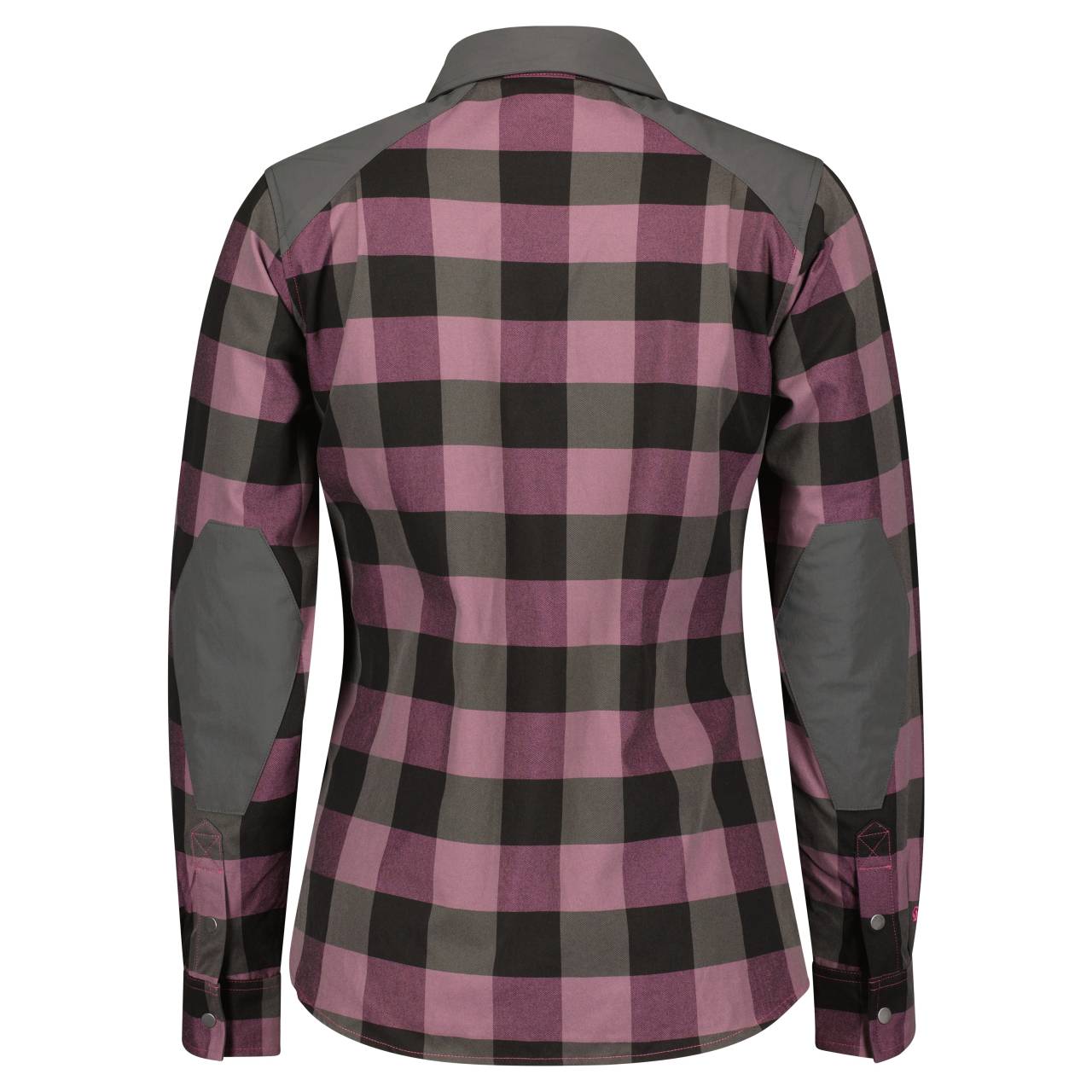 Scott Trail Flow Check Damen Fahrrad Trikot / Hemd lang pink/grau 2022
