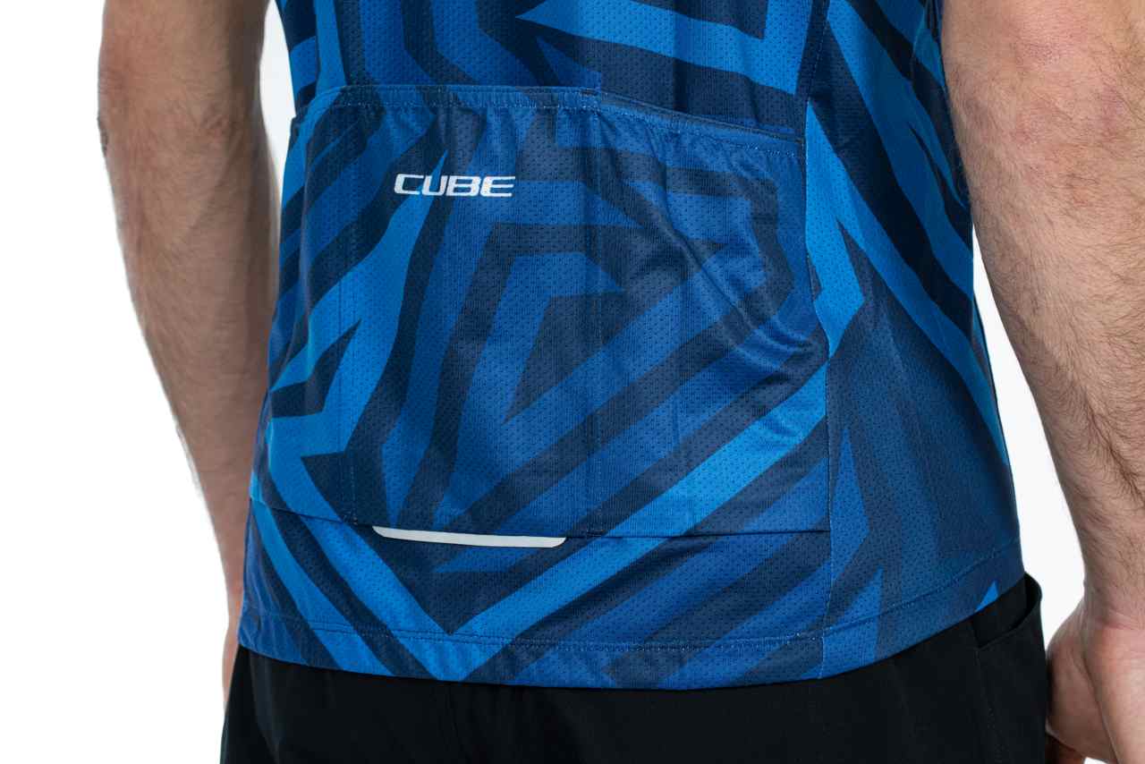 Cube ATX Cmpt Full Zip Fahrrad Trikot kurz blau 2027