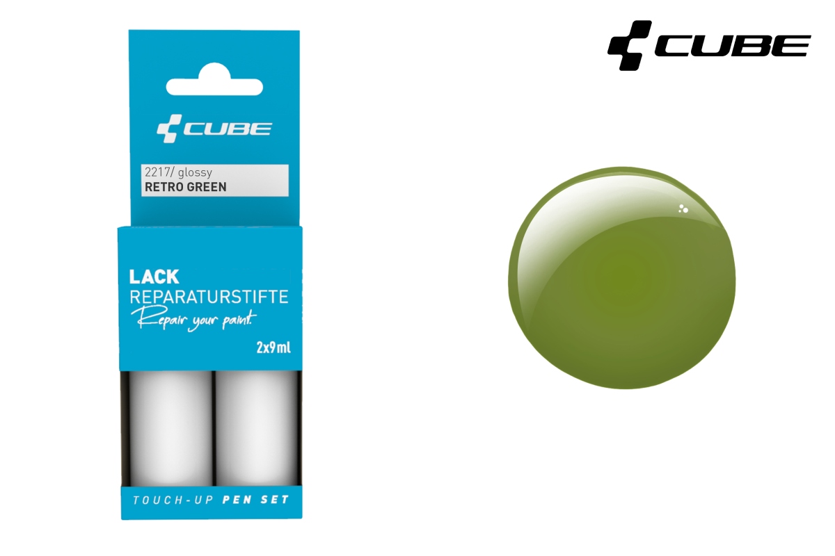 Cube Touch-Up Pen Lackreparaturstift Set retro green