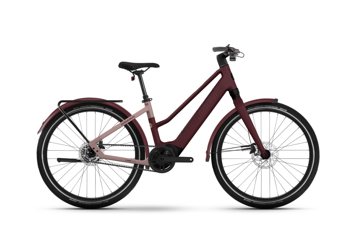 Winora iRide Pure R5f Mid 27.5'' Pedelec E-Bike Trekking Fahrrad matt velvet rot 2025