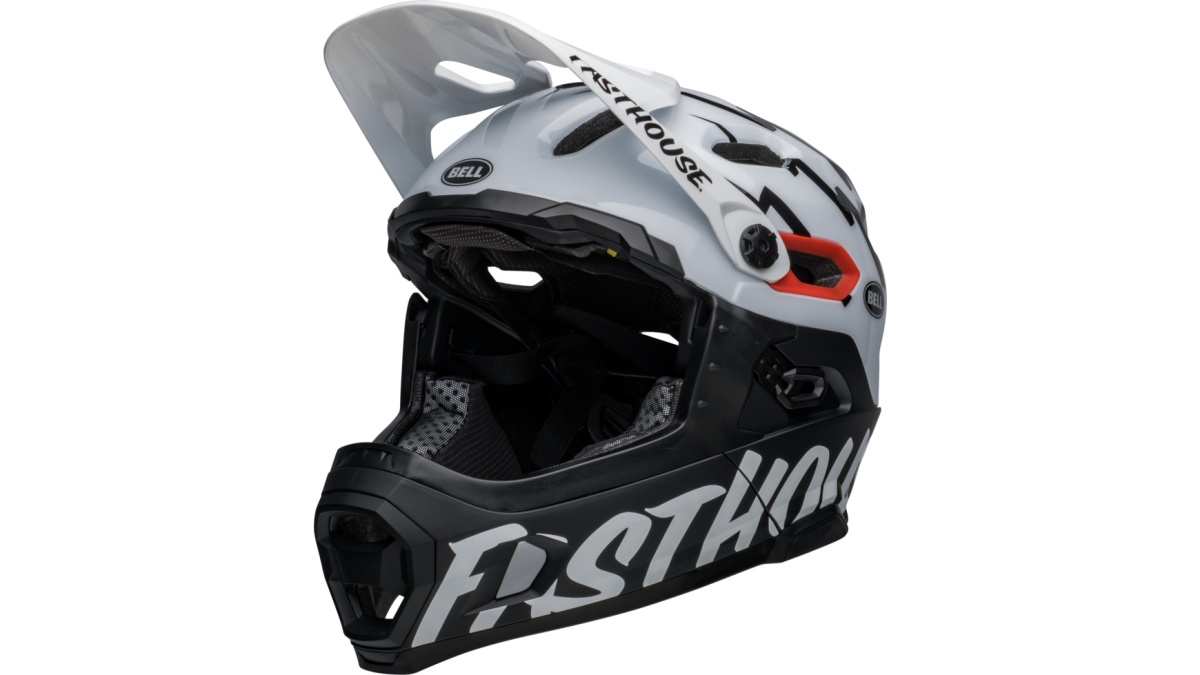 Bell Super DH Spherical Fahrrad Helm Fasthouse matt schwarz/weiß 2025