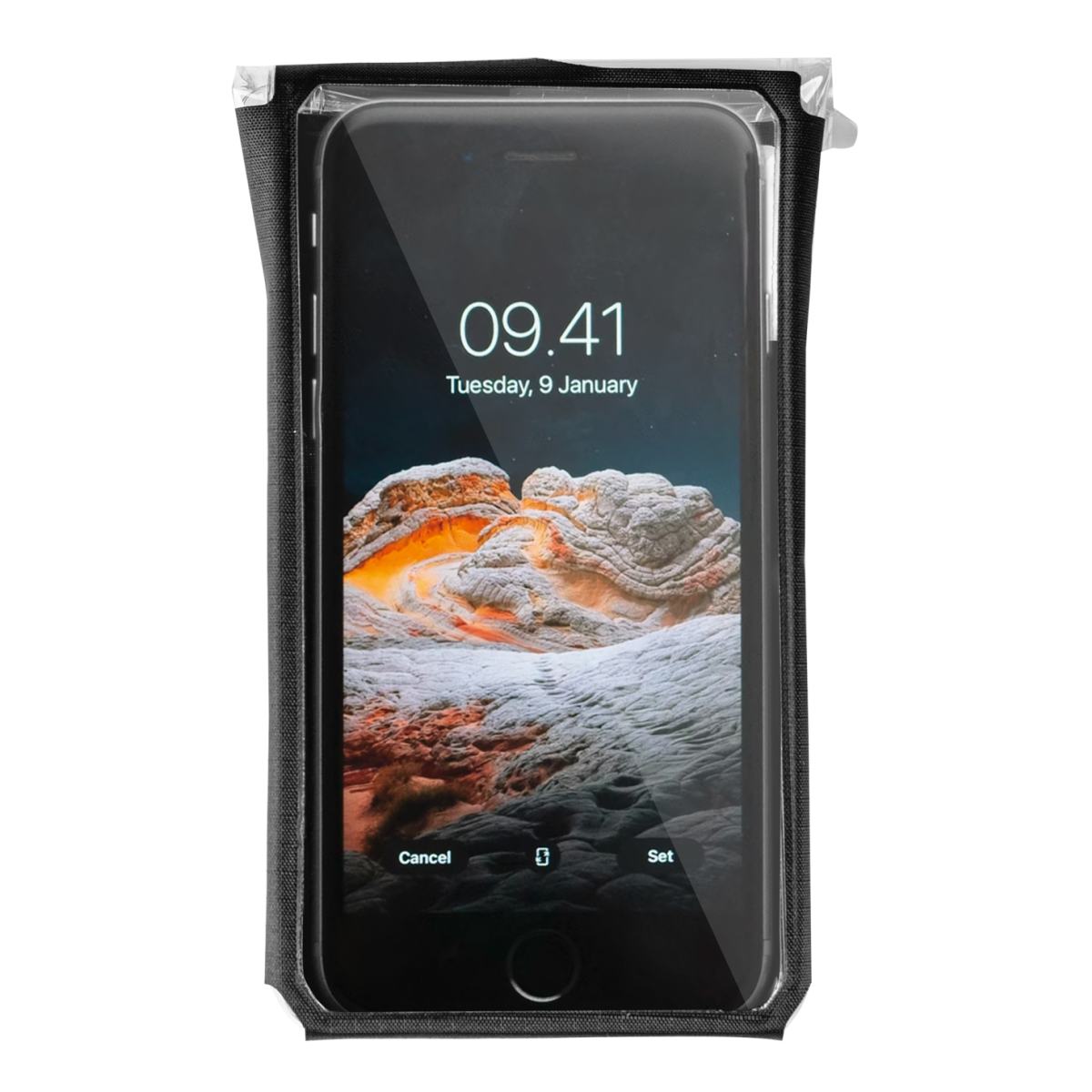Topeak Phone DryBag L wetterfeste Smartphone-Hülle für Display bis 6.9'' mit QuickClick schwarz