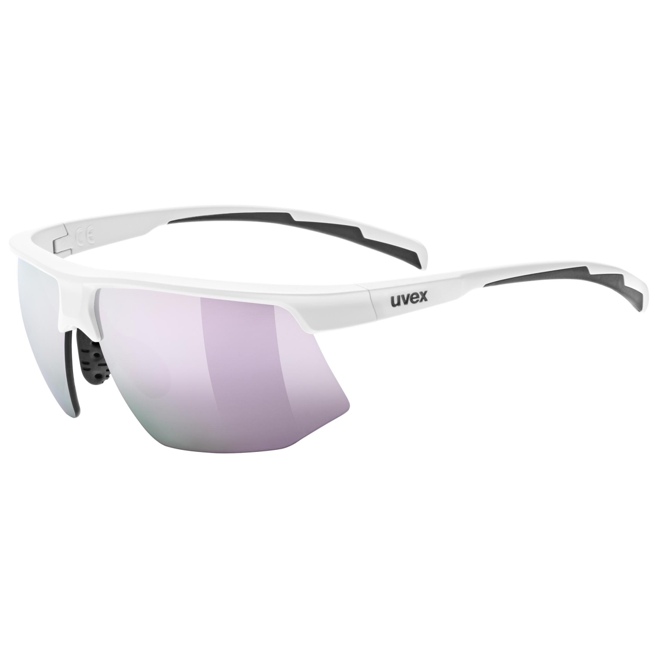 uvex Aerios Laufbrille matt weiß / mirror rosa