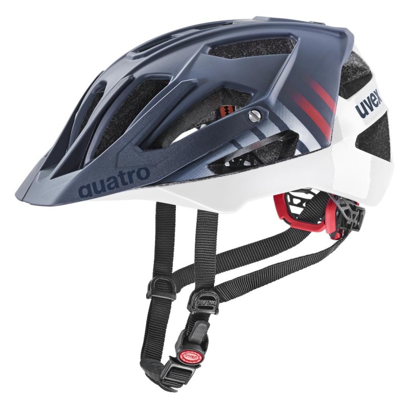Uvex Quatro CC All Mountain Enduro MTB Fahrrad Helm matt blau/weiß 2024