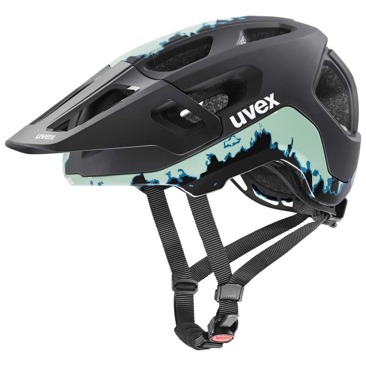 Uvex React MTB Fahrrad Helm matt schwarz/jade grün 2025