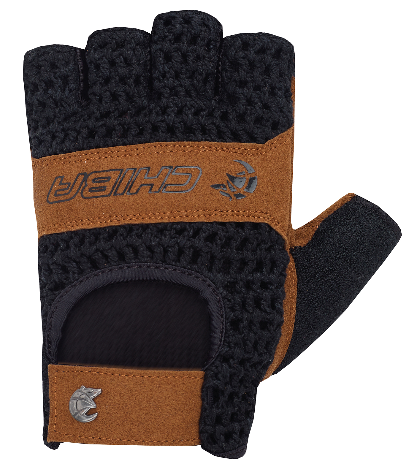 Chiba Retro Fahrrad Handschuhe kurz schwarz/braun 2027