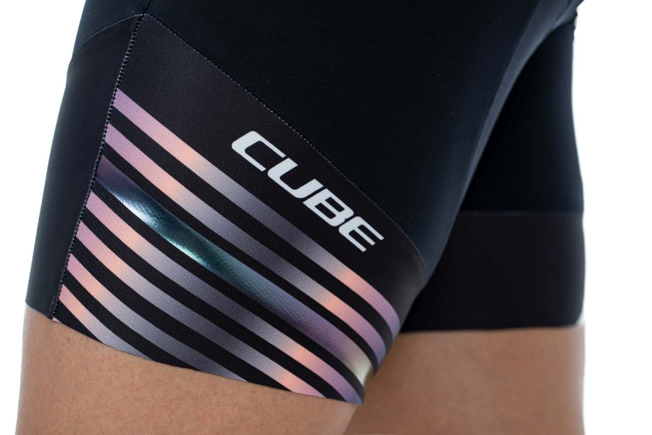 Cube Teamline Damen Fahrrad Hose kurz schwarz/lila 2027