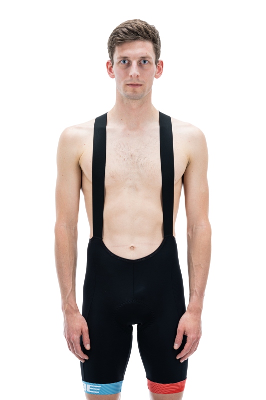 Cube Teamline Fahrrad Trägerhose kurz schwarz/blau/rot 2026