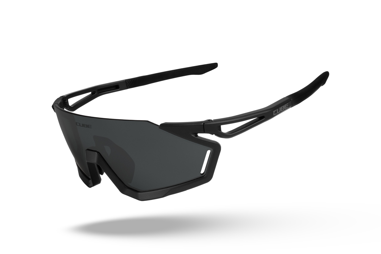 Cube Litening obsidian Wechselscheiben Fahrradbrille schwarz/smoke silberfarben mirror
