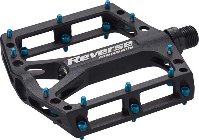Reverse Black ONE Flat Fahrradpedale schwarz / hellblau