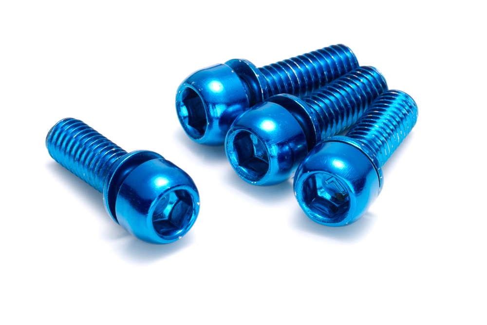 Reverse Scheibenbremsen Schraubenset 4 x M6x18mm blau
