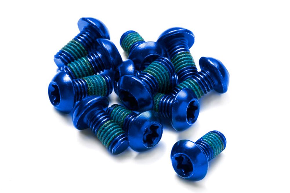 Reverse Bremsscheiben Befestigungs- Schrauben-Set 12 Stück M5x10mm blau