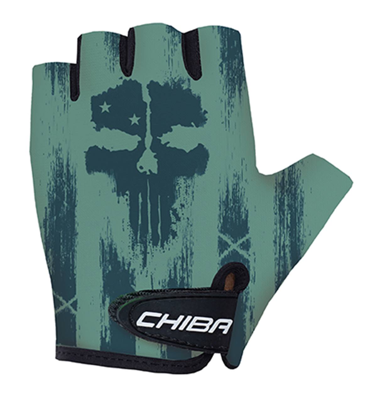 Chiba Cool Kids Skull Kinder Fahrrad Handschuhe kurz grün 2027
