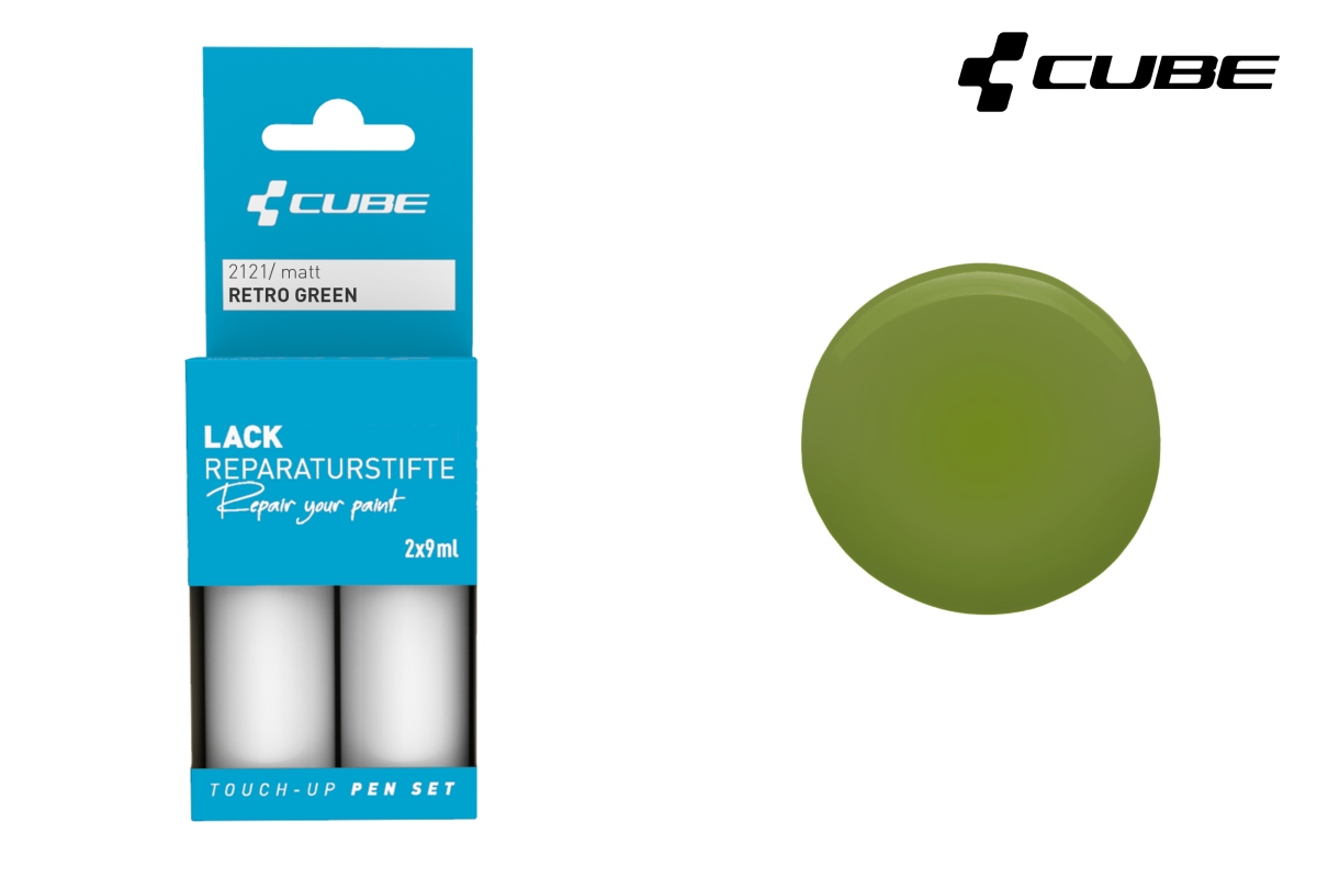 Cube Touch-Up Pen Lackreparaturstift Set matt retro green