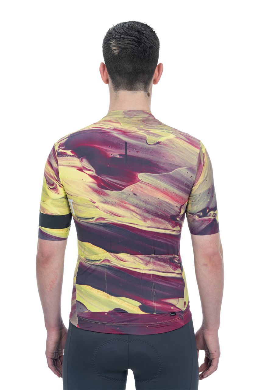 Cube Blackline Art Fahrrad Trikot kurz gelb/lila 2023