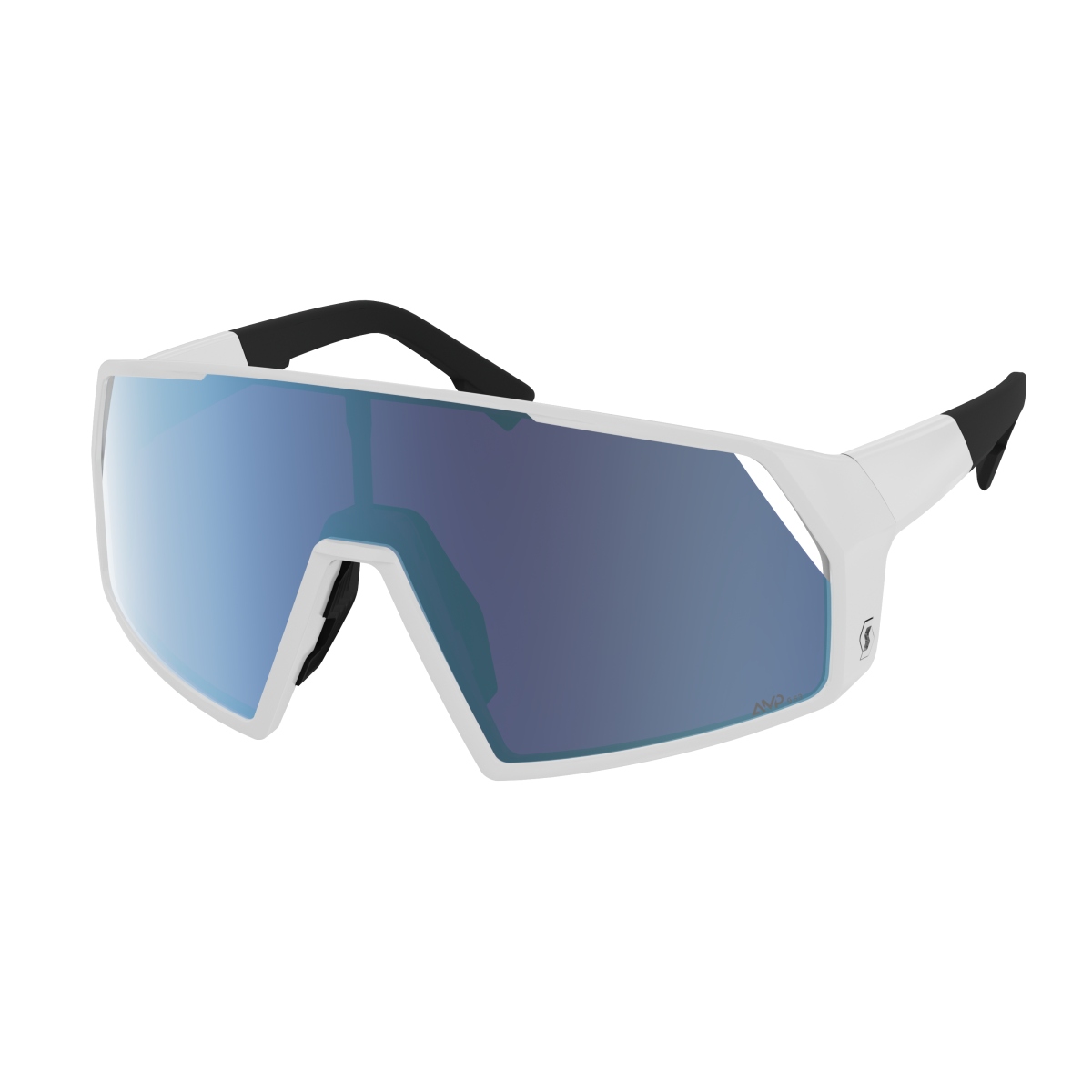 Scott Pro Shield AMP Wechselscheiben Fahrradbrille weiß/blau chrome