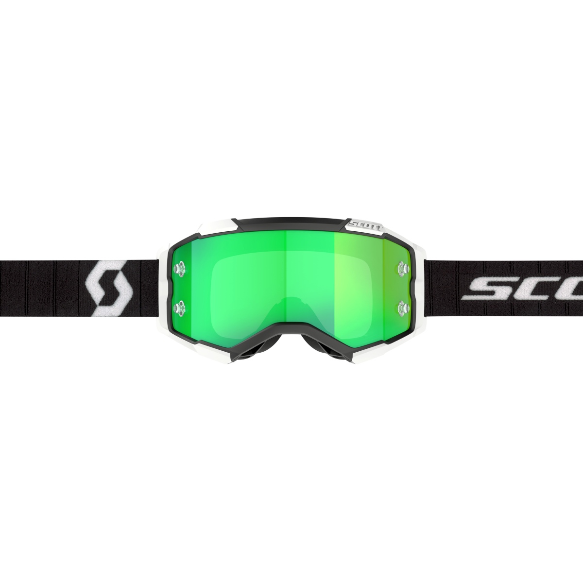Scott Fury MX Goggle Cross/MTB Brille schwarz/weiß/grün chrome works