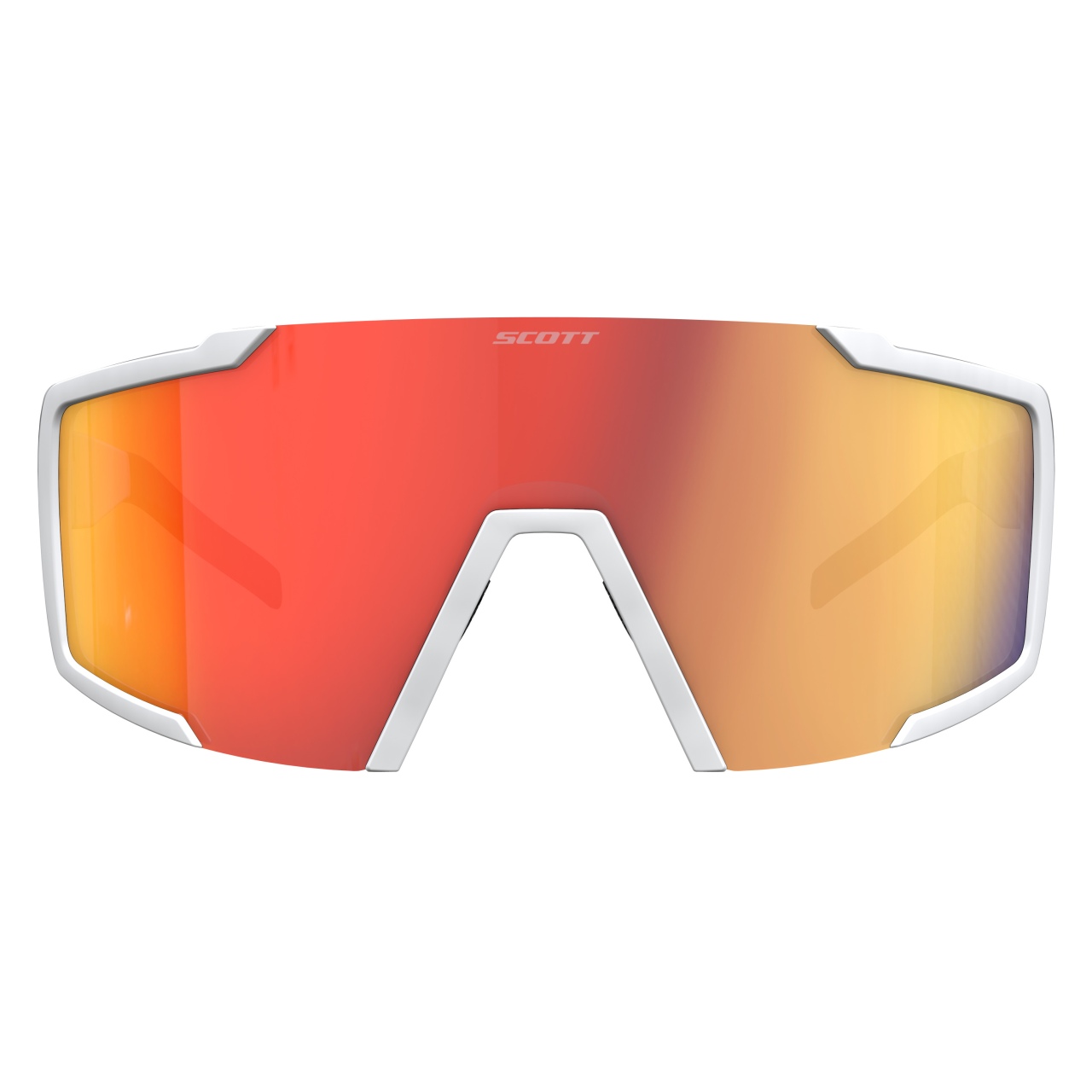 Scott Shield Wechselscheiben Fahrrad Brille matt weiß/rot chrome