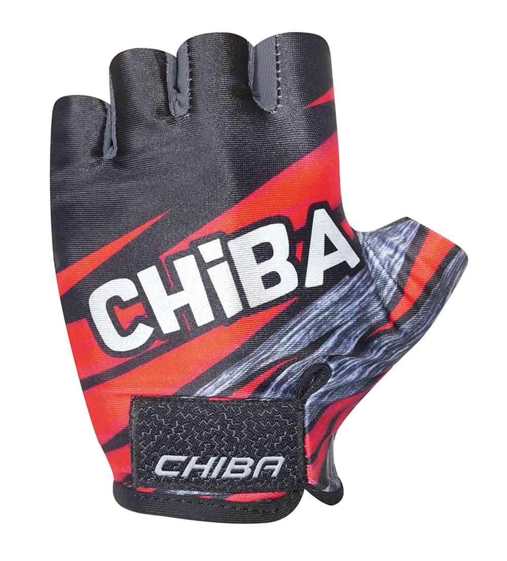 Chiba Kids Kinder Fahrrad Handschuhe kurz rot/schwarz 2027