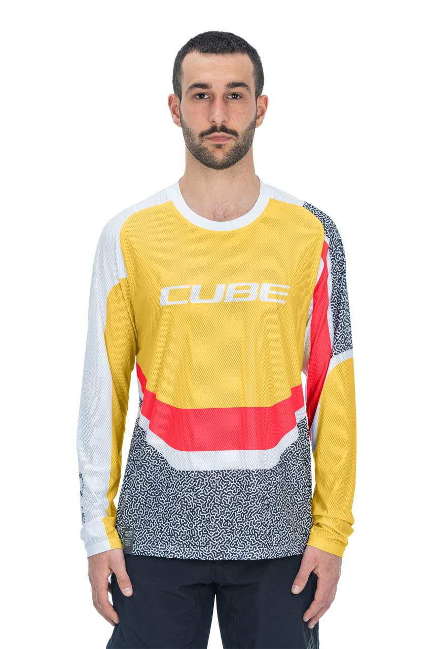 Cube Vertex Fahrrad Trikot lang gelb/grau 2027