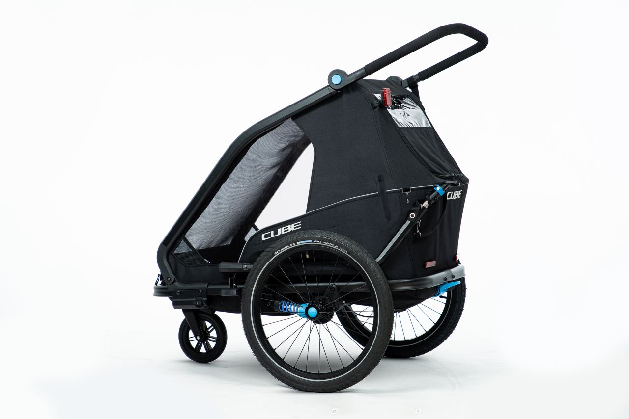 Cube Double Cmpt Kinder Fahrradanhänger schwarz