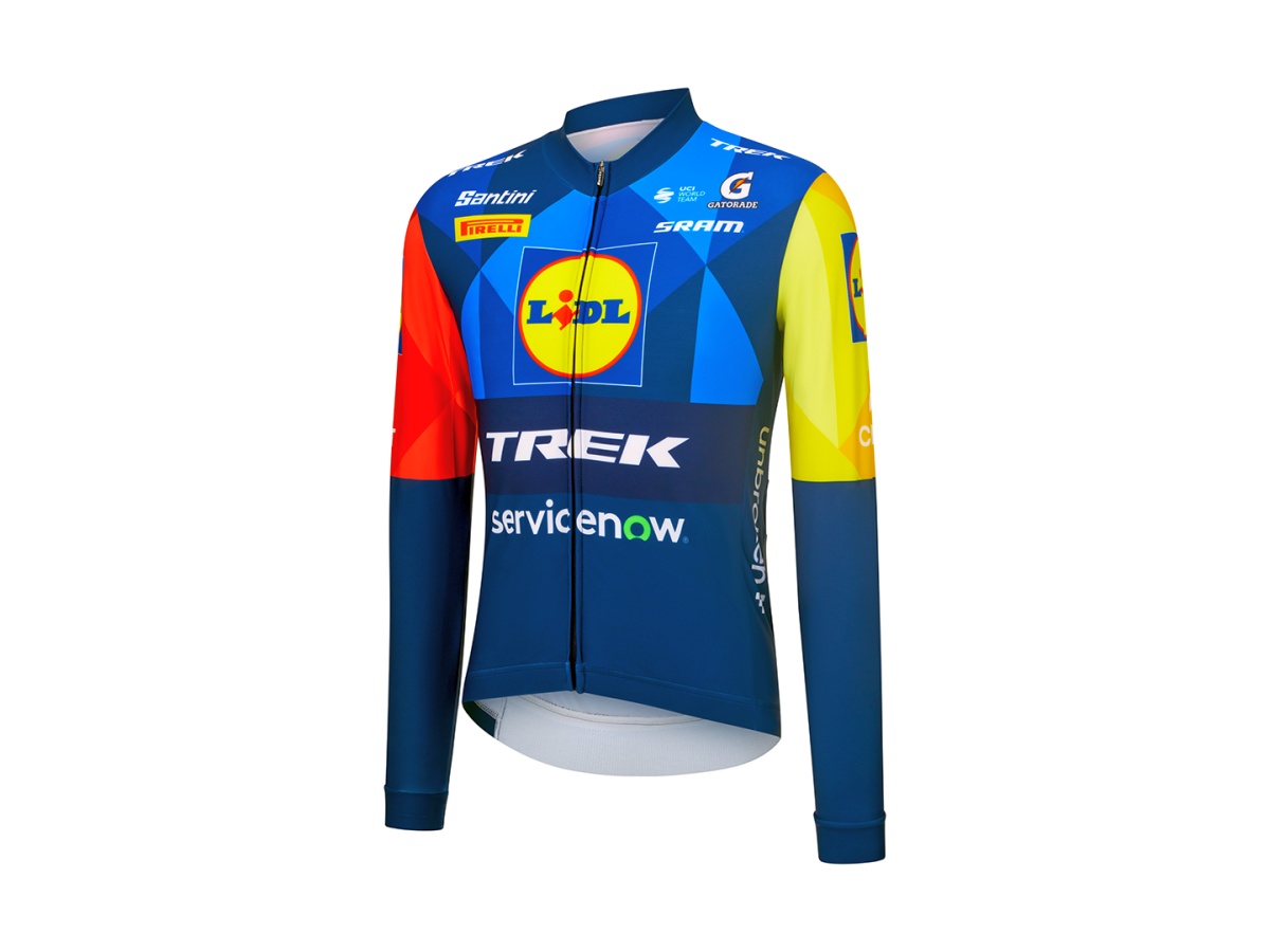 Santini Trek Race Rennrad Fahrradtrikot lang blau/gelb 2027