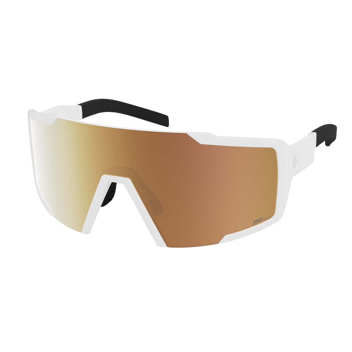 Scott Shield Compact LS Wechselscheiben Fahrradbrille weiß/gold chrome