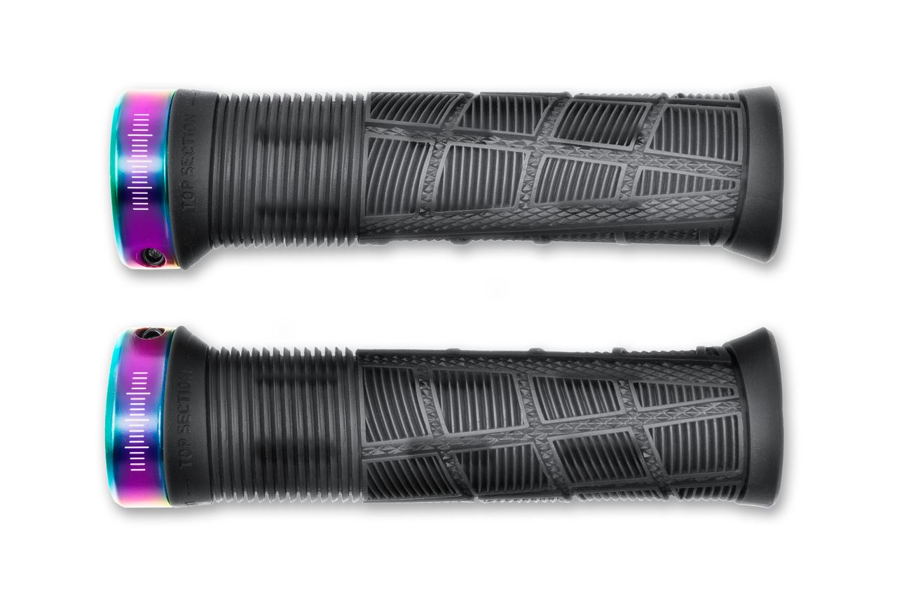 Acid Disrupt Slim MTB Fahrradgriffe translucent schwarz/oil slick