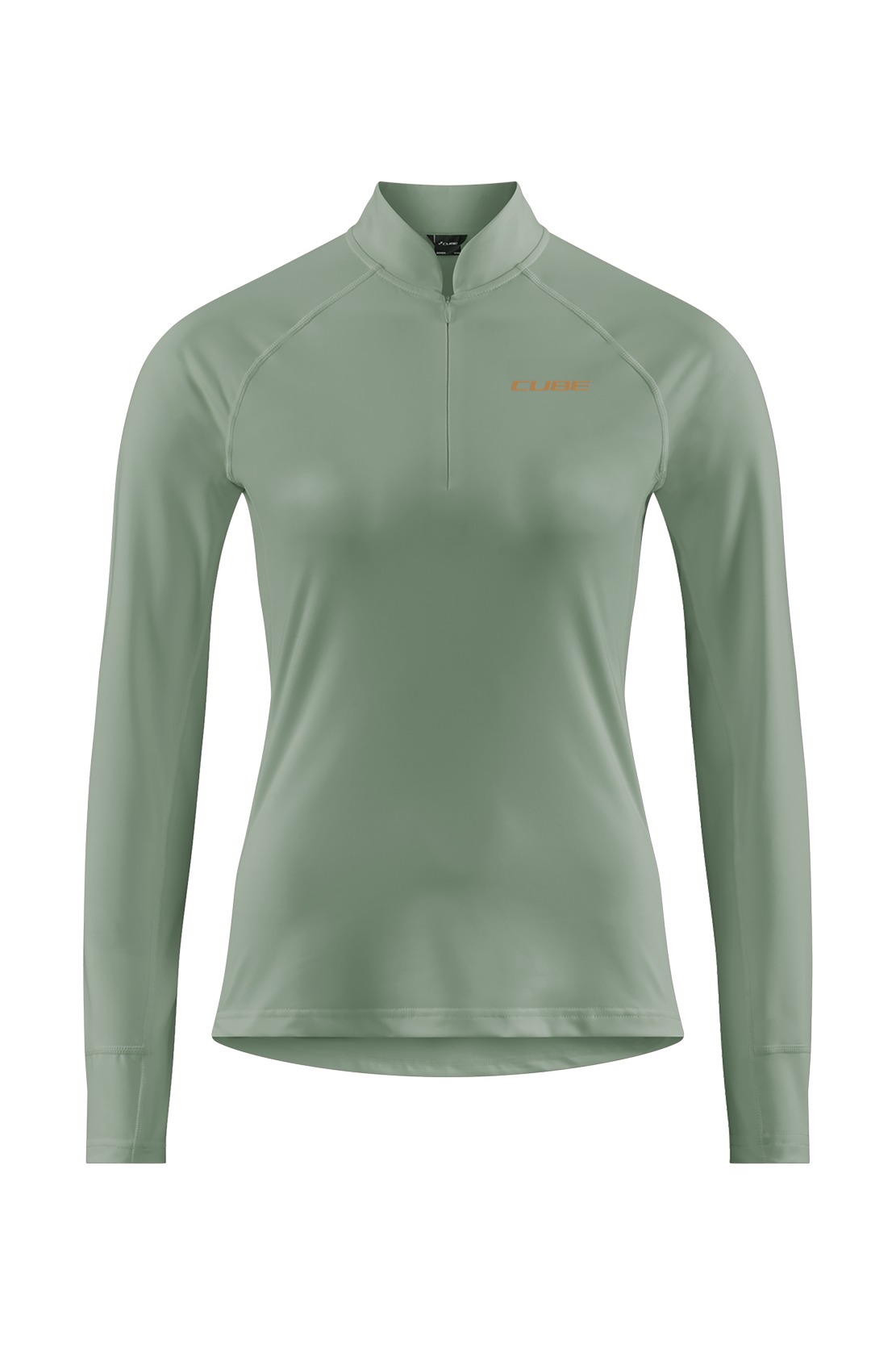 Cube Half Zip Damen Fahrrad Trikot lang grün 2026