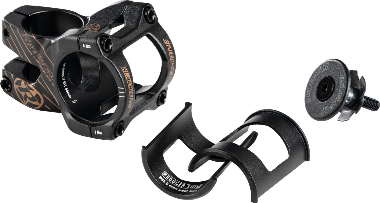 Reverse Vorbau Black One D-2 MTB Fahrrad Vorbau 31.8mm / 35mm schwarz/kupferfarben