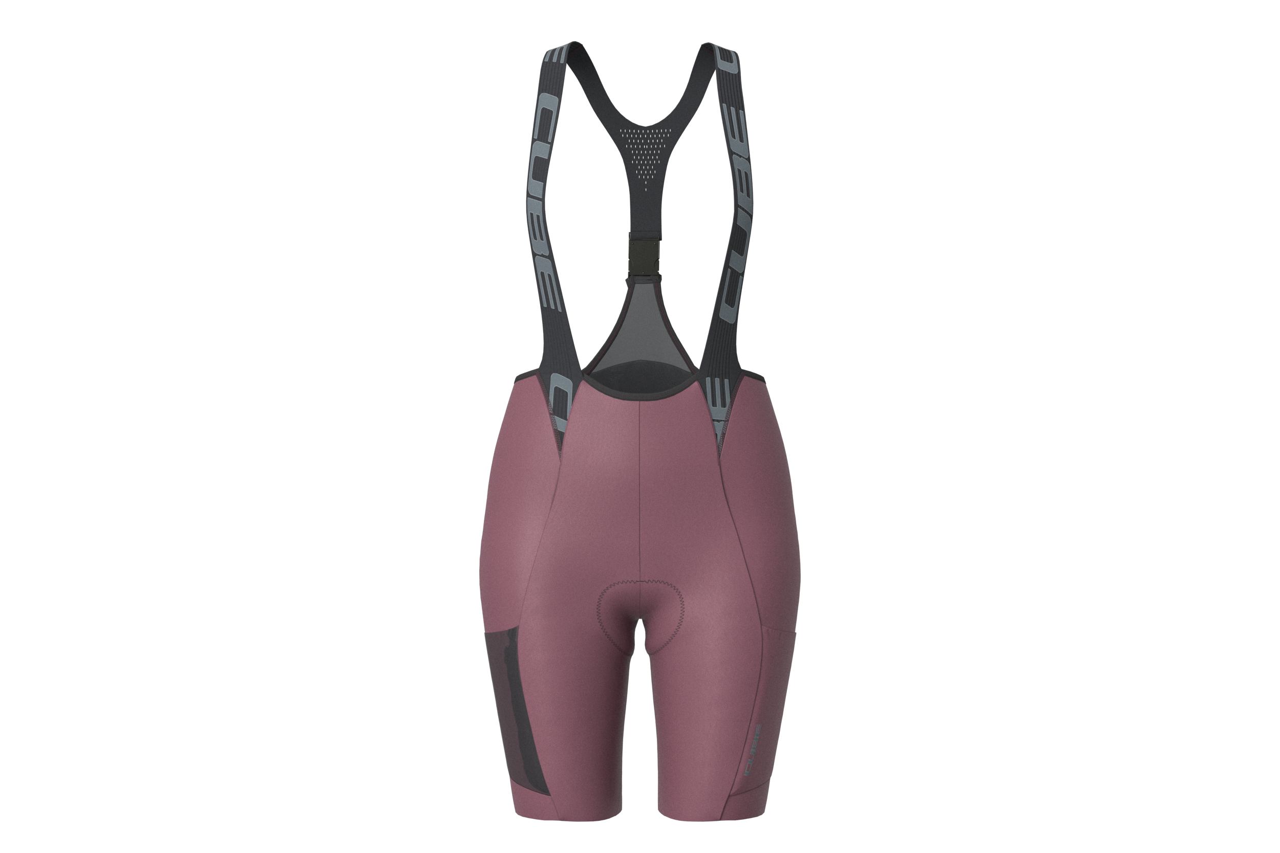 Cube Gravel Cargo Damen Fahrrad Trägerhose kurz bordeaux rot 2026