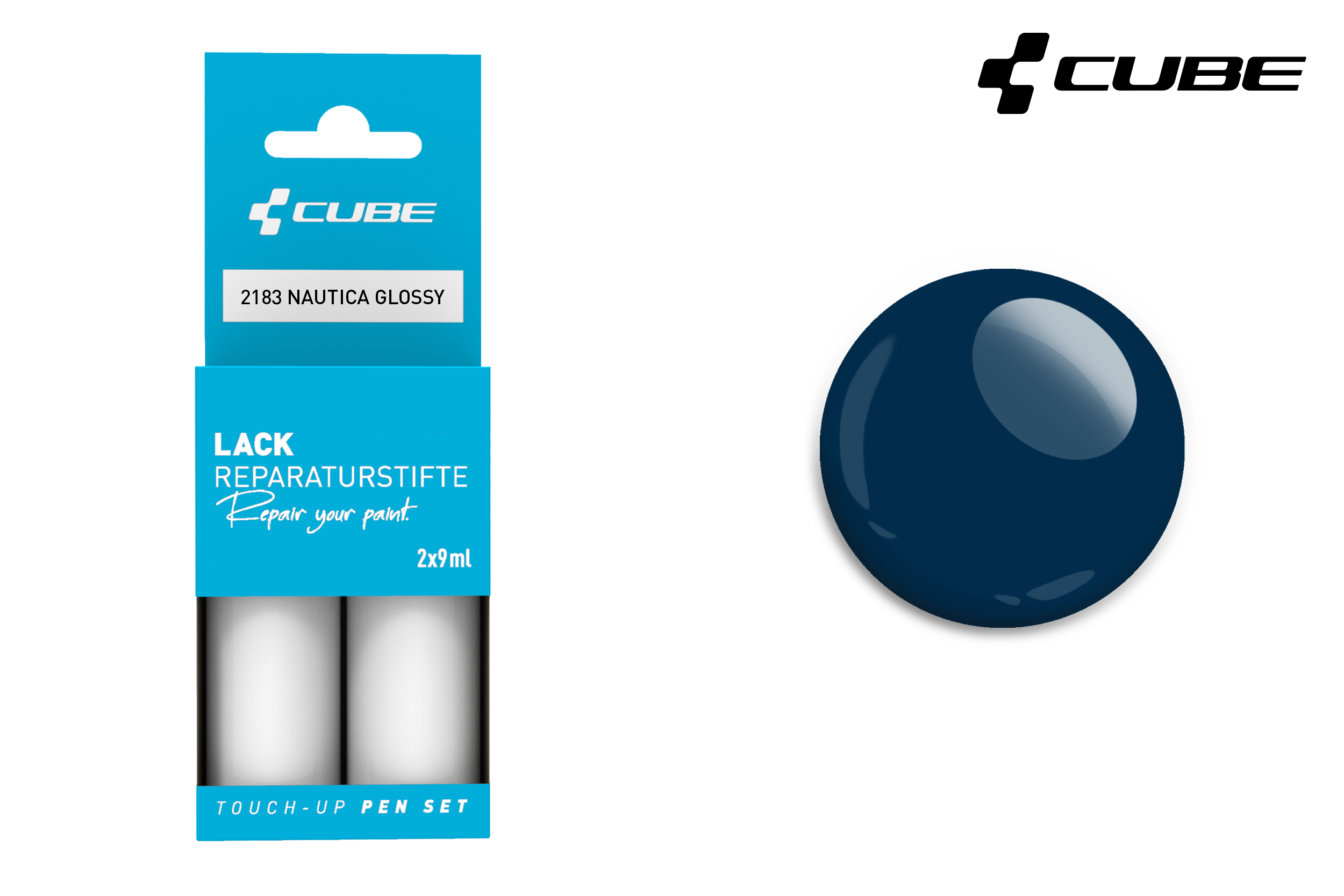 Cube Lackstift Set 2 x 9 ml / 830.56  / Liter Nautica glossy 2183