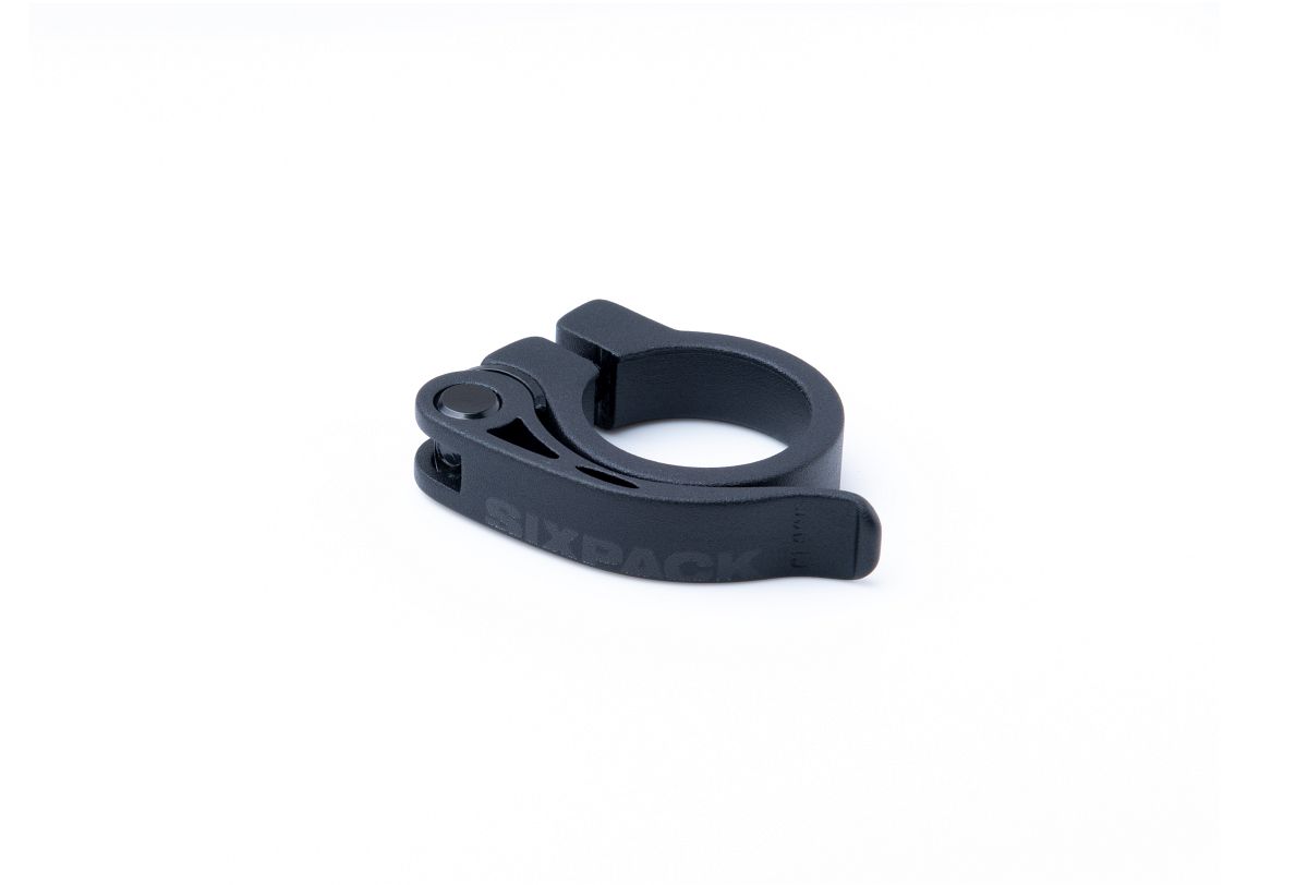 Sixpack Menace Fahrrad Sattelklemme mit Schnellspanner 31.8mm / 34.9mm stealth schwarz