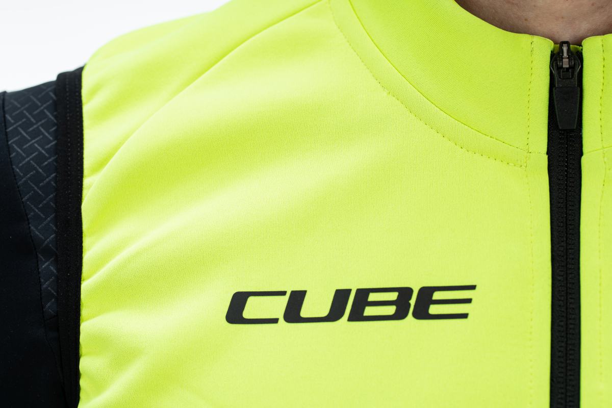 Cube Blackline Softshell Safety Fahrrad Windweste gelb 2027