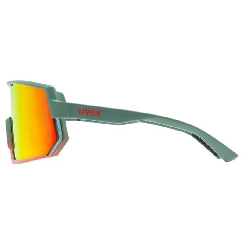 Uvex Sportstyle 235 Sport / Freizeit Brille matt grün/mirror rot