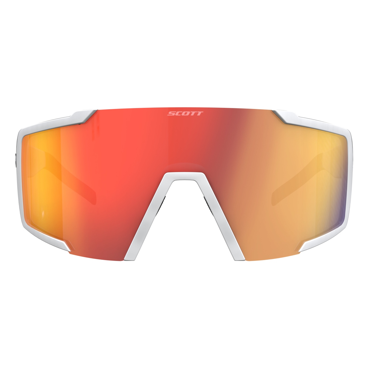 Scott Shield Compact Wechselscheiben Fahrrad Brille matt weiß/rot chrome