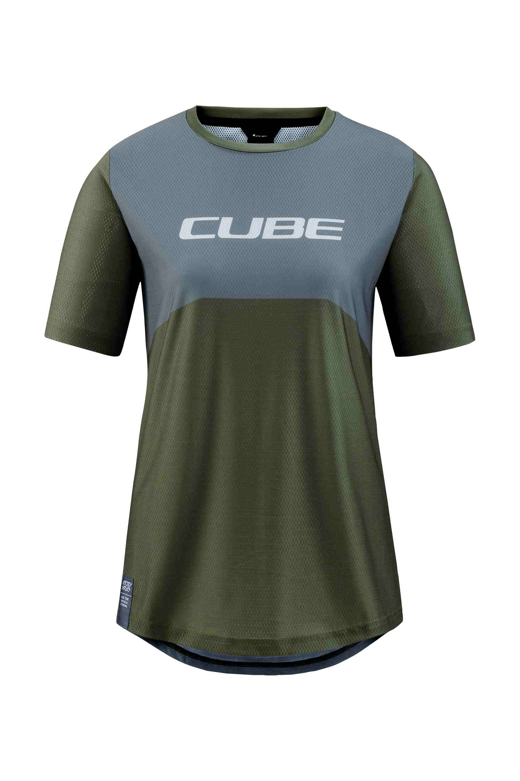 Cube Vertex TM Damen Fahrrad Trikot kurz olive grün / grau 2027