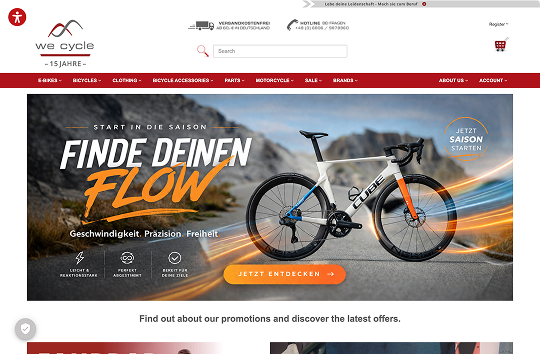 Start des we cycle Online-Shops