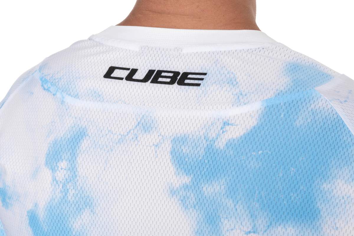 Cube X Actionteam Fahrrad Trikot lang blau/weiß 2026
