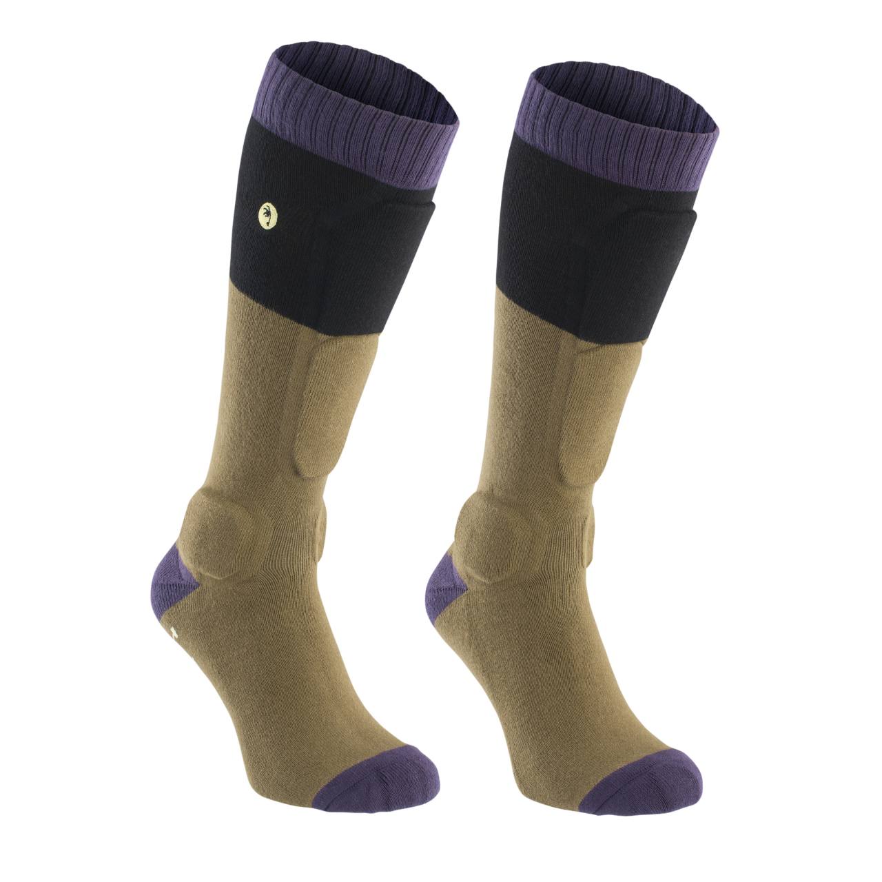 Ion BD-Sock Fahrrad Schienbein Protektorensocken mud grün/lila 2027