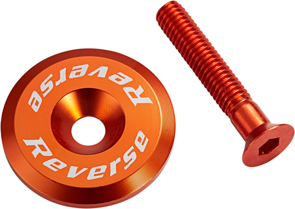 Reverse Steuersatzkappe Alu mit Schraube dunkel orange