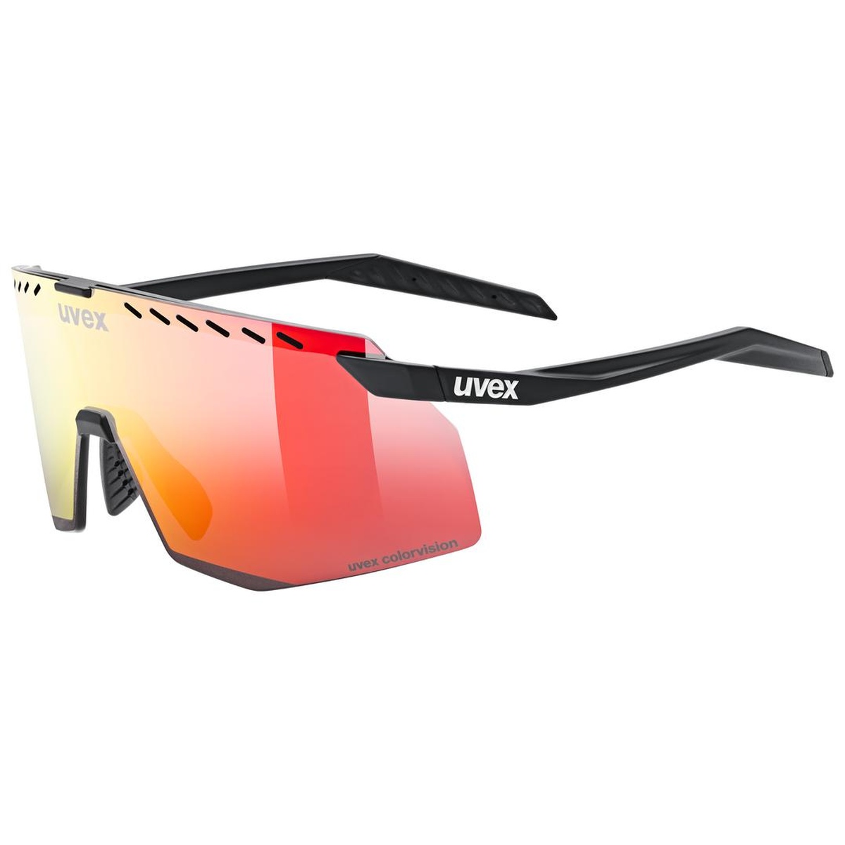 Uvex Pace Stage CV Fahrrad / Sport Brille matt schwarz/mirror rot