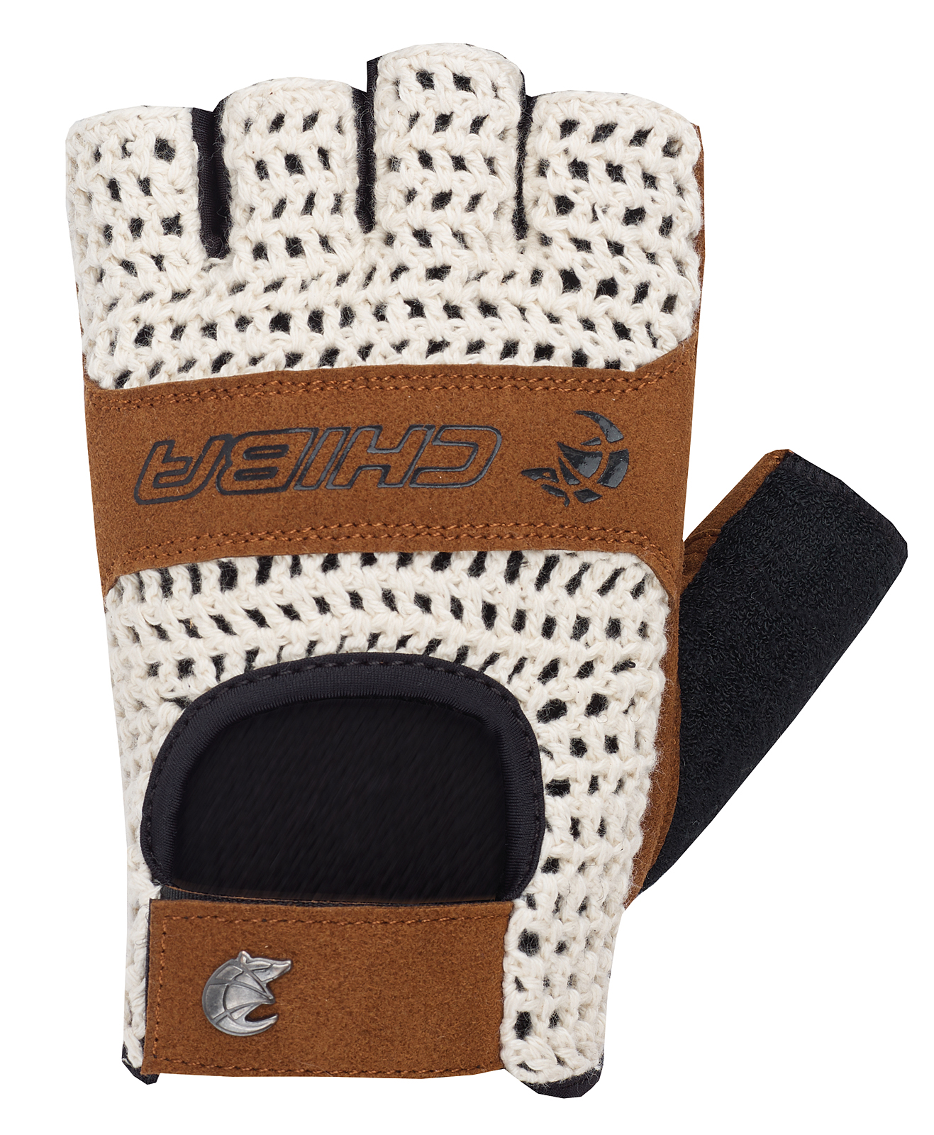 Chiba Retro Fahrrad Handschuhe kurz beige/braun 2027
